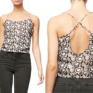 ✨NWT✨ GOOD AMERICANThe Ruched Snake Print Cami Sz 1 (SMALL)